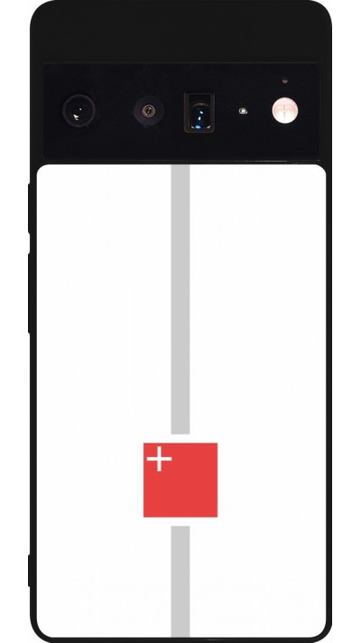 Google Pixel 6 Pro Case Hülle - Silikon schwarz Kanton SZ weiss