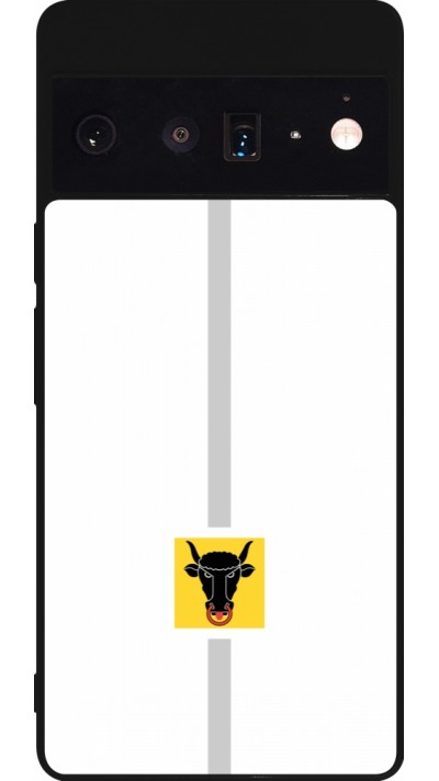 Google Pixel 6 Pro Case Hülle - Silikon schwarz Kanton UR weiss
