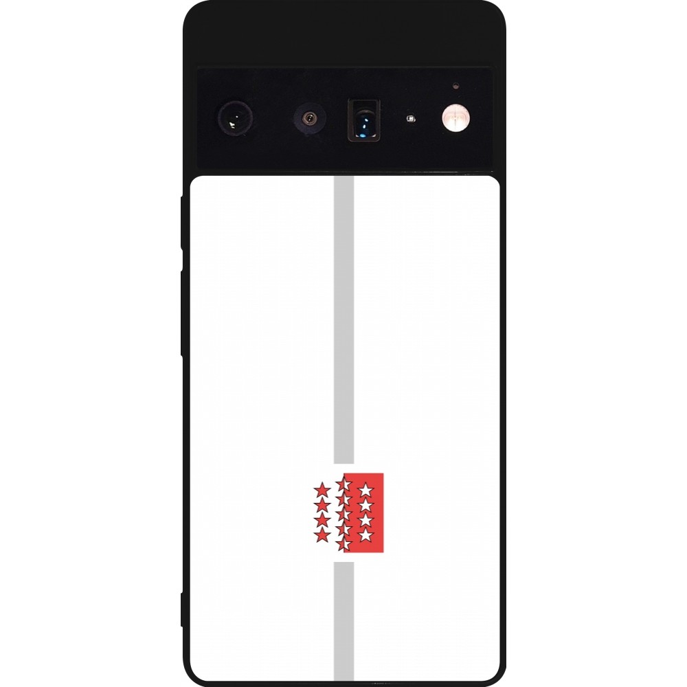 Google Pixel 6 Pro Case Hülle - Silikon schwarz Kanton VS weiss