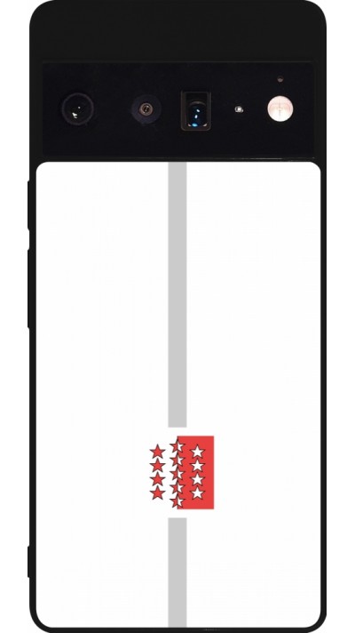 Google Pixel 6 Pro Case Hülle - Silikon schwarz Kanton VS weiss