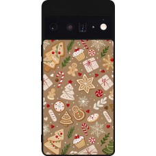 Google Pixel 6 Pro Case Hülle - Silikon schwarz Christmas 25 Pattern Ginger Cookie