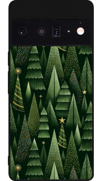 Coque Google Pixel 6 Pro - Silicone rigide noir Christmas 25 Pattern Xmas Tree