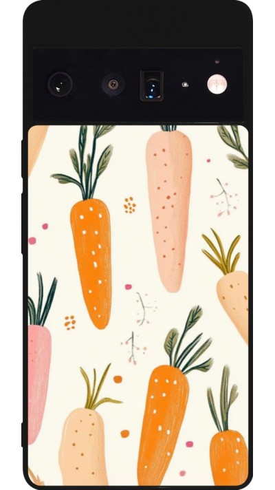 Google Pixel 6 Pro Case Hülle - Silikon schwarz Easter 2026 Illustration carrots