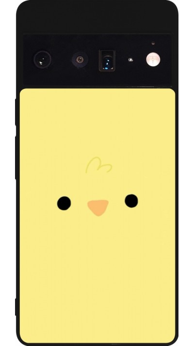 Google Pixel 6 Pro Case Hülle - Silikon schwarz Easter 2026 Little chicken