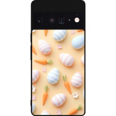 Google Pixel 6 Pro Case Hülle - Silikon schwarz Easter 2026 Pattern Easter