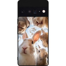 Google Pixel 6 Pro Case Hülle - Silikon schwarz Easter 2026 Rabbits