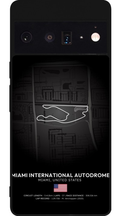 Google Pixel 6 Pro Case Hülle - Silikon schwarz F1 Track 2025 Miami