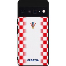 Google Pixel 6 Pro Case Hülle - Silikon schwarz Kroatien 2026 personalisierbares Fussballtrikot