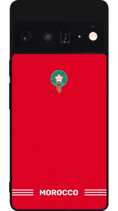 Google Pixel 6 Pro Case Hülle - Silikon schwarz Marokko 2026 personalisierbares Fussballtrikot