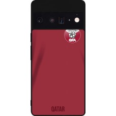 Google Pixel 6 Pro Case Hülle - Silikon schwarz Katar 2022 personalisierbares Fussballtrikot