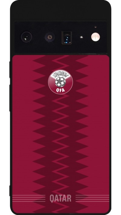 Google Pixel 6 Pro Case Hülle - Silikon schwarz Qatar 2026 personalisierbares Fussballtrikot