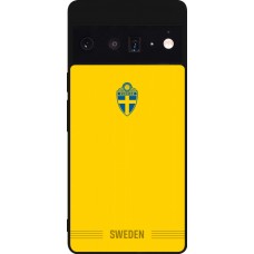 Google Pixel 6 Pro Case Hülle - Silikon schwarz Schweden 2026 personalisierbares Fussballtrikot