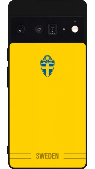 Google Pixel 6 Pro Case Hülle - Silikon schwarz Schweden 2026 personalisierbares Fussballtrikot