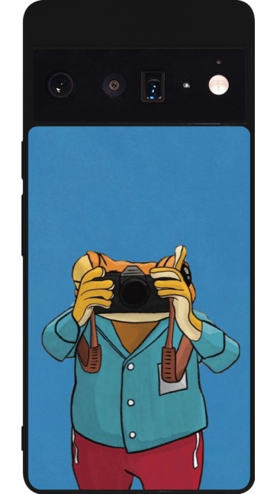Google Pixel 6 Pro Case Hülle - Silikon schwarz Frog with camera DTMF