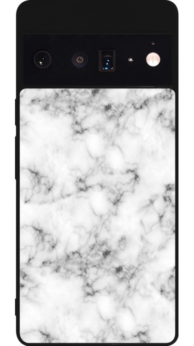 Google Pixel 6 Pro Case Hülle - Silikon schwarz Marble 01