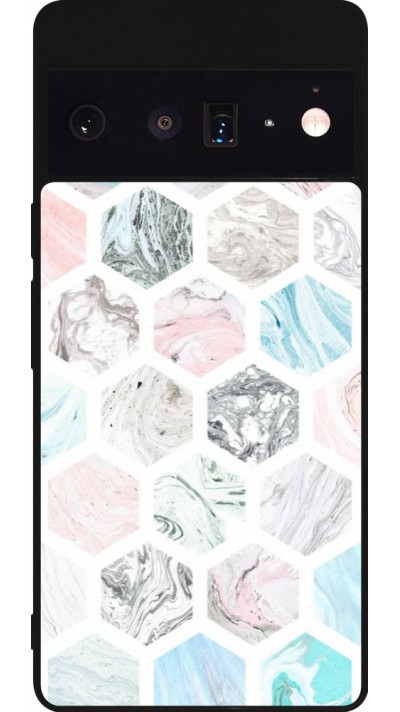 Google Pixel 6 Pro Case Hülle - Silikon schwarz Marble Everything