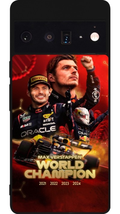 Google Pixel 6 Pro Case Hülle - Silikon schwarz Max Verstappen Champion 2023