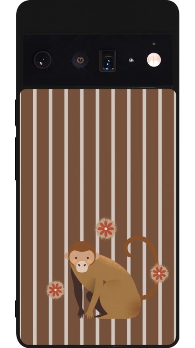 Coque Google Pixel 6 Pro - Silicone rigide noir Monkey with stripes Coque Google Pixel 6 Pro - Silicone rigide noir Monkey with stripes