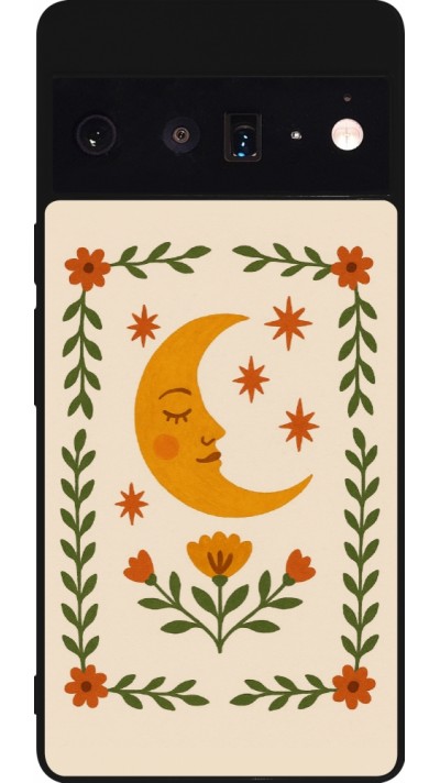 Google Pixel 6 Pro Case Hülle - Silikon schwarz Half moon stamp 2026