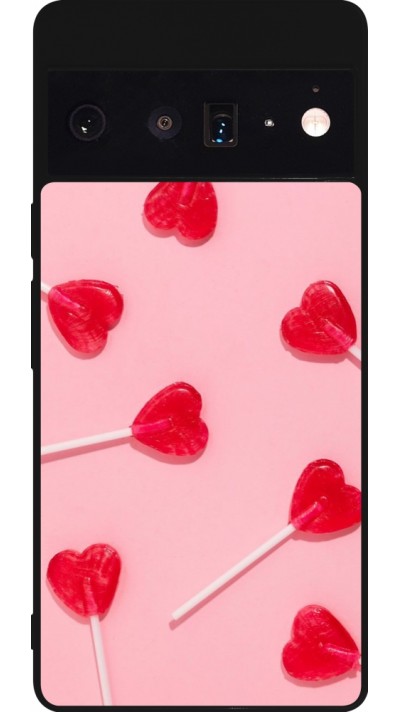Google Pixel 6 Pro Case Hülle - Silikon schwarz Saint Valentines Day 26 Lollipop