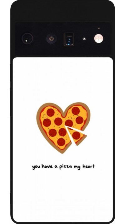 Google Pixel 6 Pro Case Hülle - Silikon schwarz Saint Valentines Day 26 You have my pizza heart