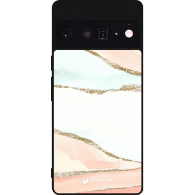 Google Pixel 6 Pro Case Hülle - Silikon schwarz Shimmering Orange