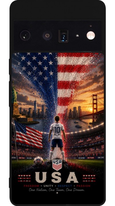 Google Pixel 6 Pro Case Hülle - Silikon schwarz Fussball Vereinigten Staaten splash 2026