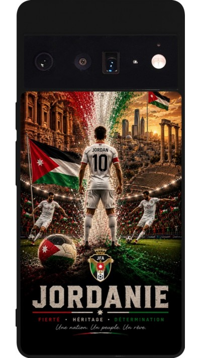 Google Pixel 6 Pro Case Hülle - Silikon schwarz Fussball Jordanien splash 2026