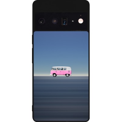 Google Pixel 6 Pro Case Hülle - Silikon schwarz Spring 23 pink bus