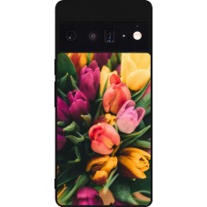 Google Pixel 6 Pro Case Hülle - Silikon schwarz Bouquet of tulips 2026