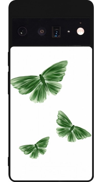 Google Pixel 6 Pro Case Hülle - Silikon schwarz Butterflies 2026