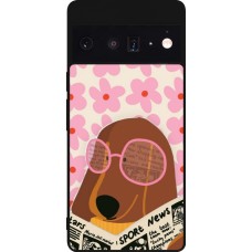 Google Pixel 6 Pro Case Hülle - Silikon schwarz Dog with newspaper 2026
