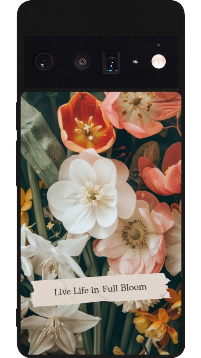 Google Pixel 6 Pro Case Hülle - Silikon schwarz Full Bloom 2026