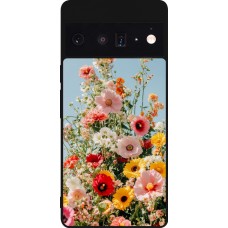 Google Pixel 6 Pro Case Hülle - Silikon schwarz Spring flowers 2026