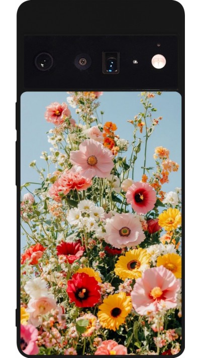 Google Pixel 6 Pro Case Hülle - Silikon schwarz Spring flowers 2026