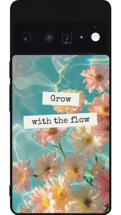 Google Pixel 6 Pro Case Hülle - Silikon schwarz Summer 2025 Grow with the flow