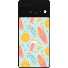 Google Pixel 6 Pro Case Hülle - Silikon schwarz Summer 2025 Pattern citron