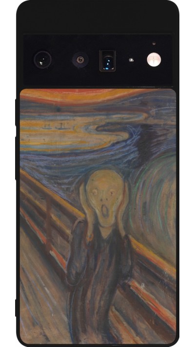 Google Pixel 6 Pro Case Hülle - Silikon schwarz Kunstbild - Der Schrei - Edvard Munch