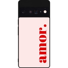 Google Pixel 6 Pro Case Hülle - Silikon schwarz Valentine 2024 amor