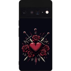 Google Pixel 6 Pro Case Hülle - Silikon schwarz Valentine 2024 gothic love