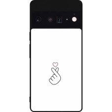 Google Pixel 6 Pro Case Hülle - Silikon schwarz Valentine 2024 heart by Millennials