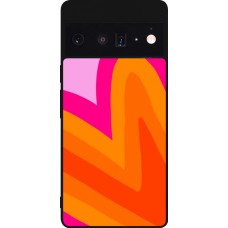 Google Pixel 6 Pro Case Hülle - Silikon schwarz Valentine 2024 heart gradient