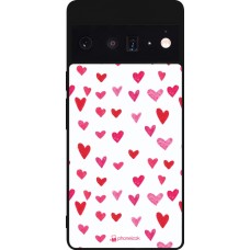 Google Pixel 6 Pro Case Hülle - Silikon schwarz Valentine 2022 Many pink hearts
