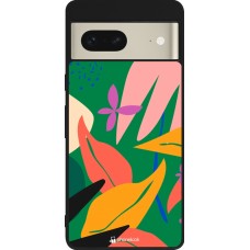 Google Pixel 7 Case Hülle - Silikon schwarz Abstract Jungle