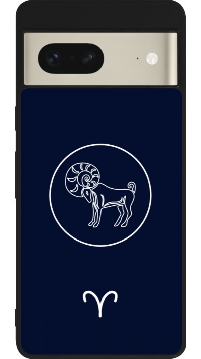 Google Pixel 7 Case Hülle - Silikon schwarz Astrologie Widder
