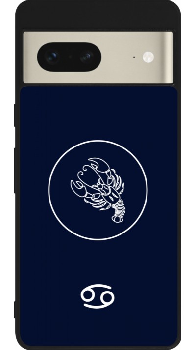 Google Pixel 7 Case Hülle - Silikon schwarz Astrologie Krebs