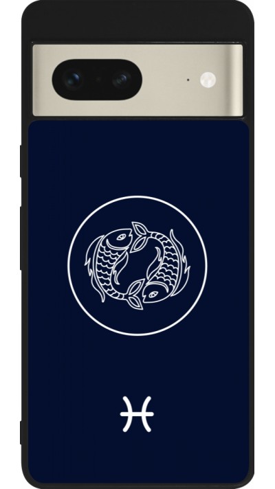 Google Pixel 7 Case Hülle - Silikon schwarz Astrologie Fische