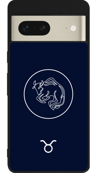 Google Pixel 7 Case Hülle - Silikon schwarz Astrologie Stier