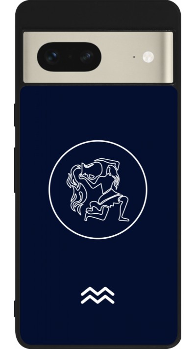 Google Pixel 7 Case Hülle - Silikon schwarz Astrologie Wassermann