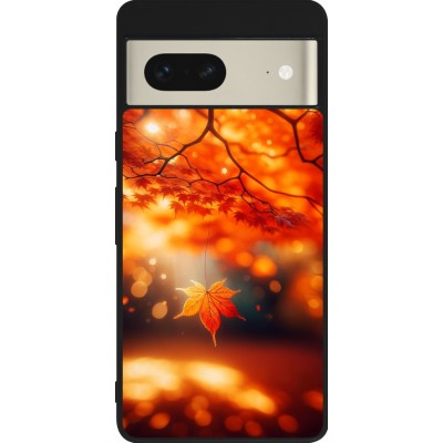 Google Pixel 7 Case Hülle - Silikon schwarz Herbst Magisch Orange